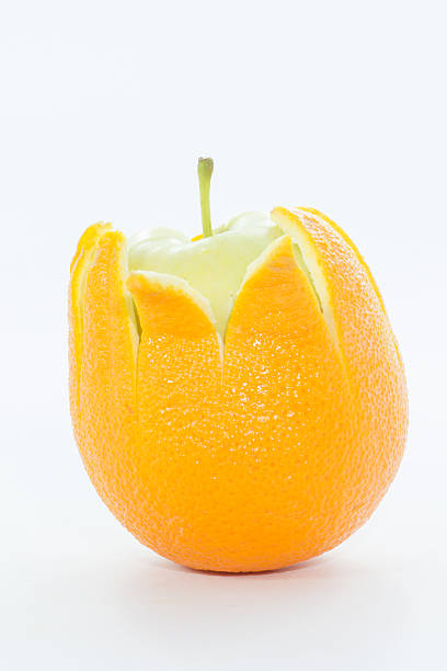 istock Juicy fresh orange isolated on white background 469129062