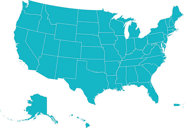 map united states of america - alaska illüstrasyonlar stock illustrations