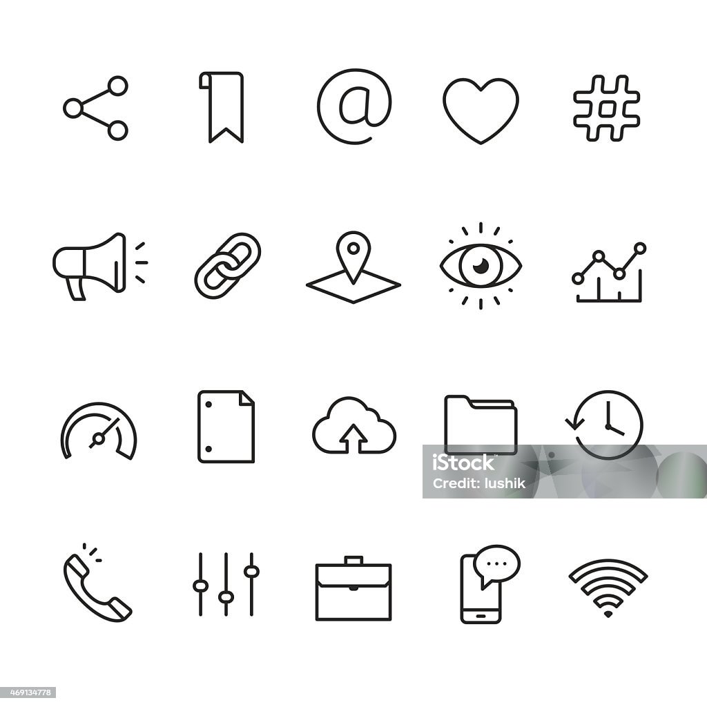 Application UI and UX related linear icons Application UI and UX related vector icons. Icon Symbol stock vector