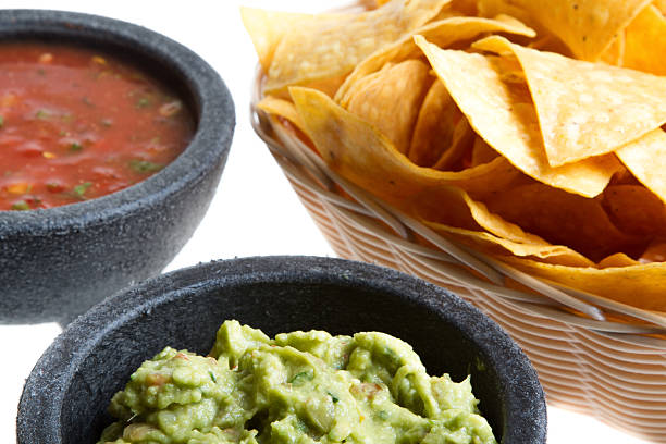 istock Mexican Corn Chips, Homemade Salsa and Gourmet Guacamole 469135672