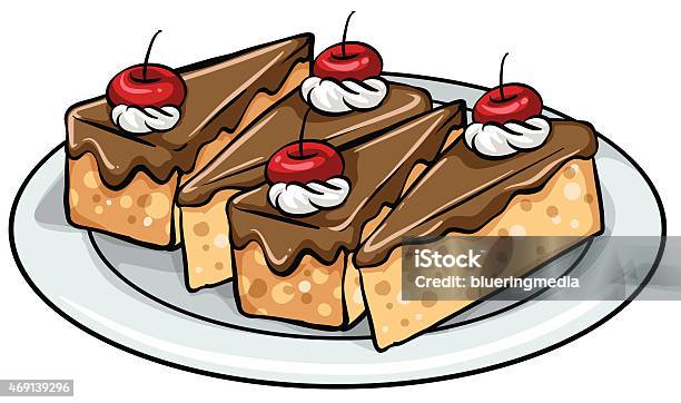 Plate With Cakes Stock Illustration - Download Image Now - 2015, Backgrounds, Baking
