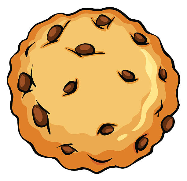 Crunchy brown cookie Crunchy brown cookie on a white background tidbits stock illustrations