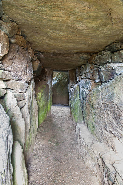 istock Bryn Celli Ddu prehistoric passage tomb. Interior. 469143236
