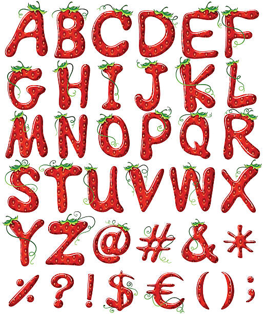 istock Letters of the alphabet with strawberry design 469143546