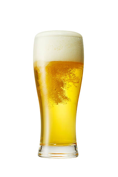 istock Beer glass foaming over a white background 469143858