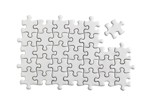 Blank Jigsaw Puzzle./clipping path