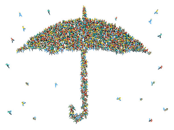istock Large group of people seen from above gathered together 469153602
