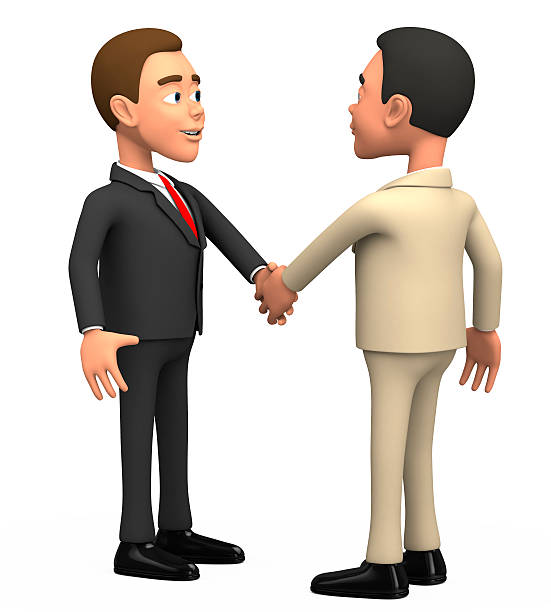 istock two businessmen on a white background shake hands 469154639