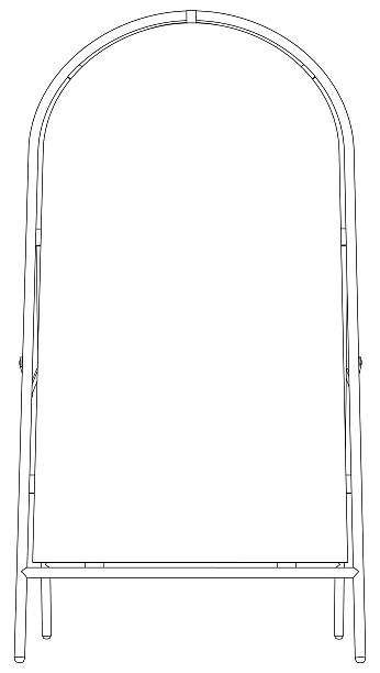 istock Sketch of wire-frame sidewalk sign. Front view 469155444