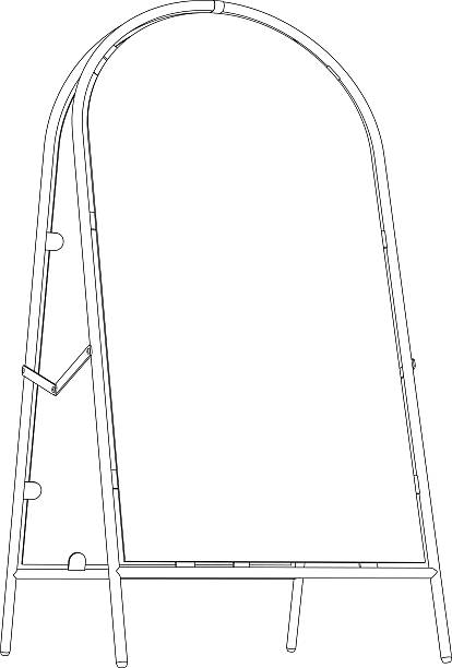 istock Sketch of wire-frame sidewalk sign. Perspective view 469155446