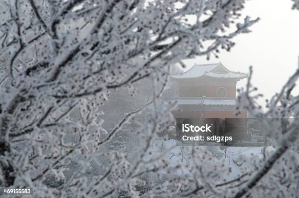 Taishan Nella Neve - Fotografie stock e altre immagini di Buddismo - Buddismo, Nevicata, Tempio