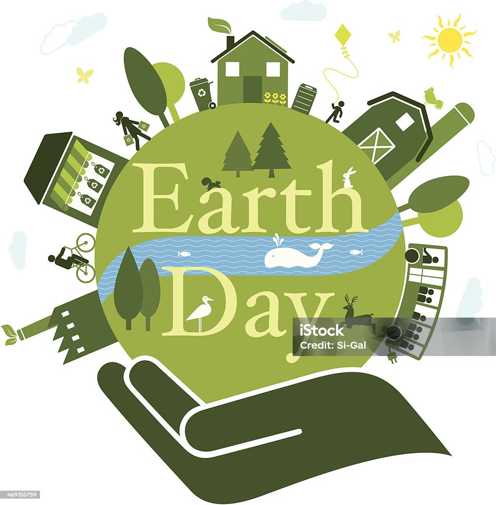 Earth Tag - Lizenzfrei Tag der Erde Vektorgrafik