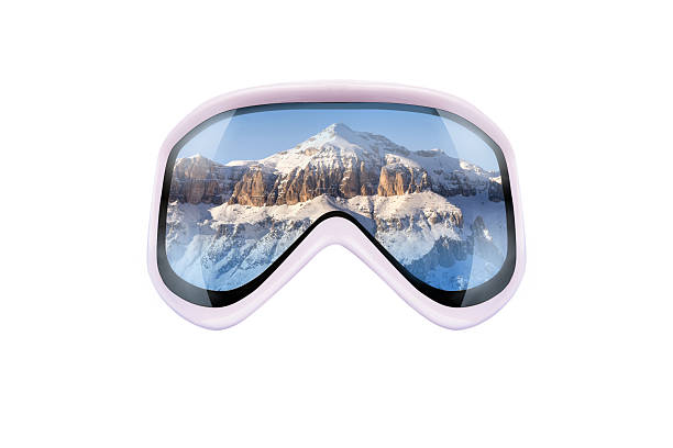 istock ski goggles with reflection of mountains 469159081