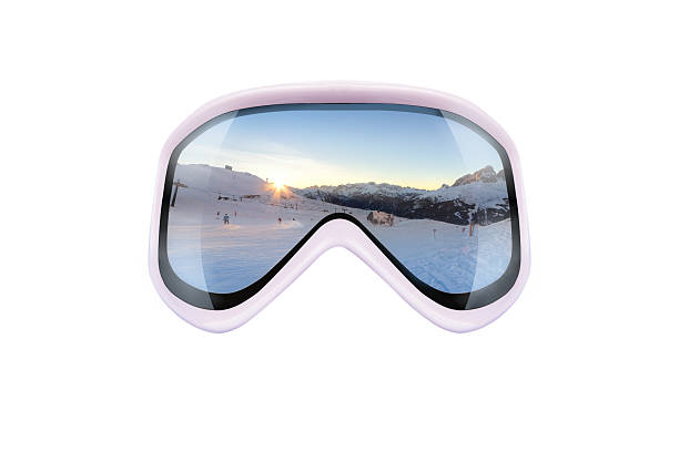 istock ski goggles with reflection of mountains 469159435