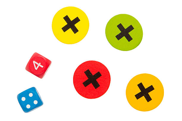 istock Unknown game for children, dice and crosses 469160775