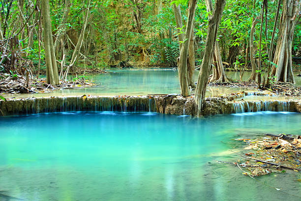 istock Huay Mae Khamin, Paradise Waterfall located in deep forest. 469163612