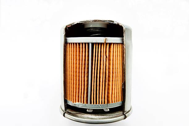 Fuel filter for engine car in detail isolate on white