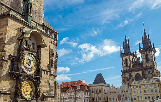 istock Astronomical clock and church 469164352