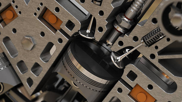 istock fragment of the engine. 3d abstact background 469164394