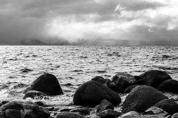 istock Stormy Lake Tahoe in Black and White 469164456