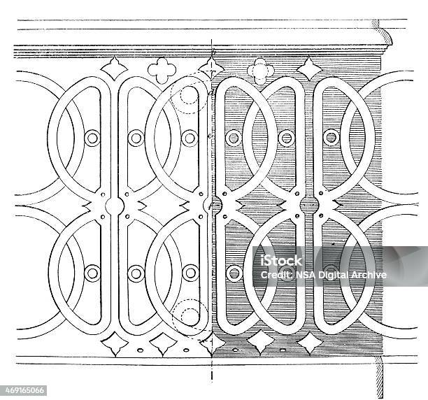 Design For A Balustrade Or Balcony Rail Stock Illustration - Download Image Now - Baluster, 19th Century, 2015