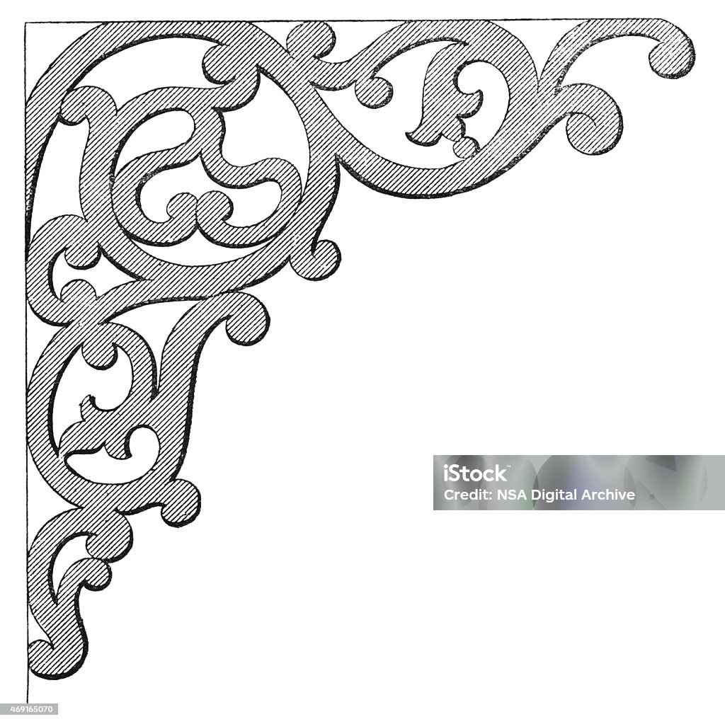 Design for brackets 19th century design for brackets. Published in 'The Practical Magazine, an Illustrated Cyclopedia of Industrial News, Inventions and Improvements, collected from foreign and British sources for the use of those concerned in raw materials, machinery, manufactures, building, and decoration.'  (Wedwood, Watt & Co./ W.P. Bennett & Co., London/Birmingham, 1873). 19th Century stock illustration