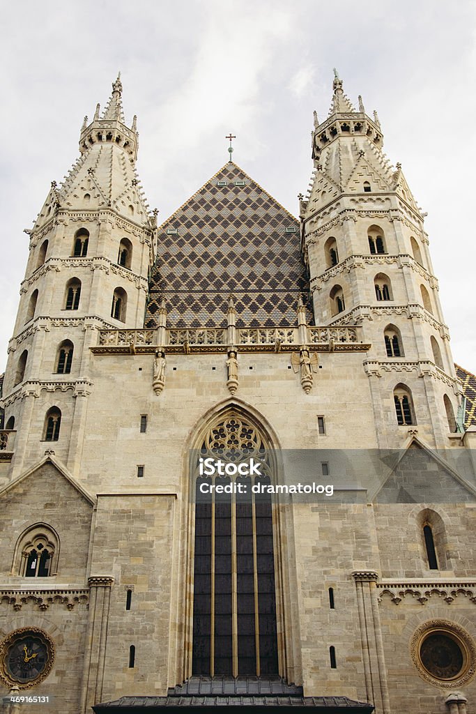 St Stephens Cathedral, Vienna, Austria St. Stephen's Cathedral (Stephansdom) is a  Romanesque and Gothic cathedral from the 14th century in Vienna, Austria. Romanesque Towers on the west front are the oldest part of St, Stephan's Cathedral. Austria Stock Photo