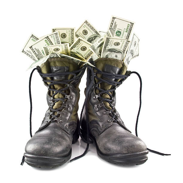 conscription army boots full Dolar isolated on white background special forces vietnam stock pictures, royalty-free photos & images