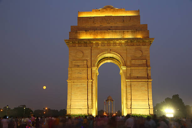 istock India Gate with lights at night, New Delhi, India 469167634
