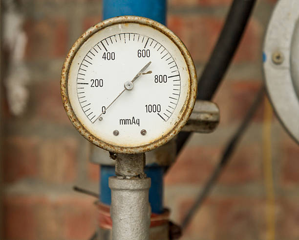 istock Pressure Gauge connected to Pipes 469170779