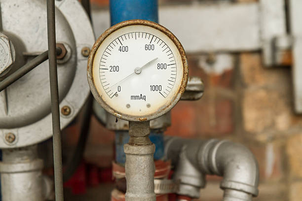istock Pressure Gauge connected to Pipes 469171017