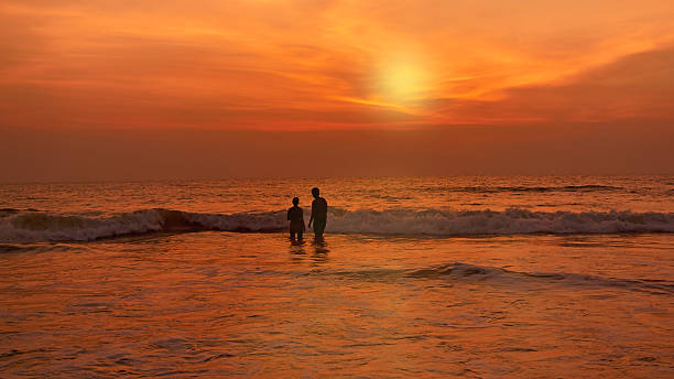 istock Shining sky, Natural abstract background. Morjim beach, GOA 469171823