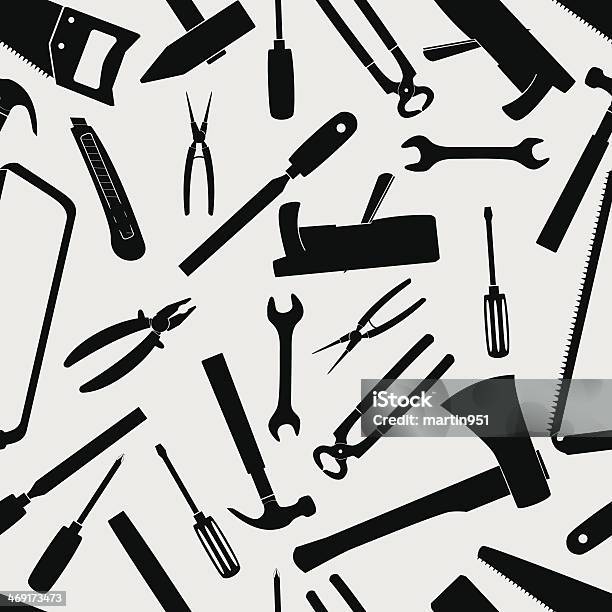 Hand Tools Icons Pattern Eps10 Stock Illustration - Download Image Now - Accessibility, Adult, At The Edge Of