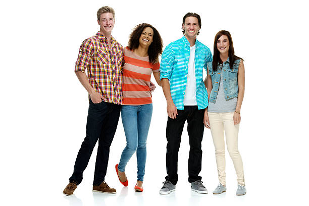 istock Four friends standing together 469173948