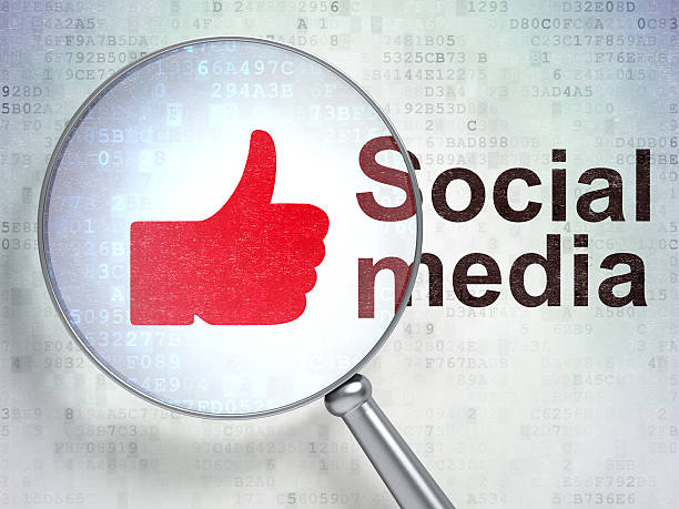 istock Thumb Up and Social Media with optical glass 469173953