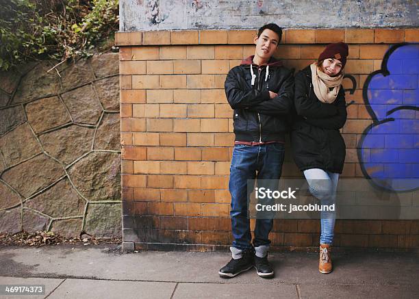 Attractive Teenage Couple Together Outdoors Stock Photo - Download Image Now - Adolescence, Teenage Couple, Teenager