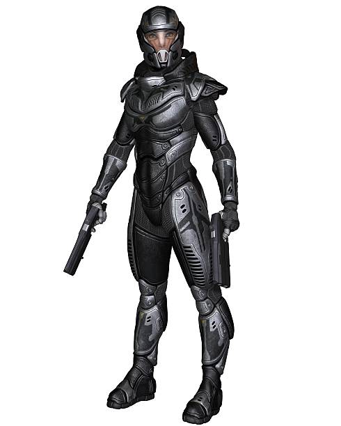 istock Female Science Fiction Soldier - Standing 469180139