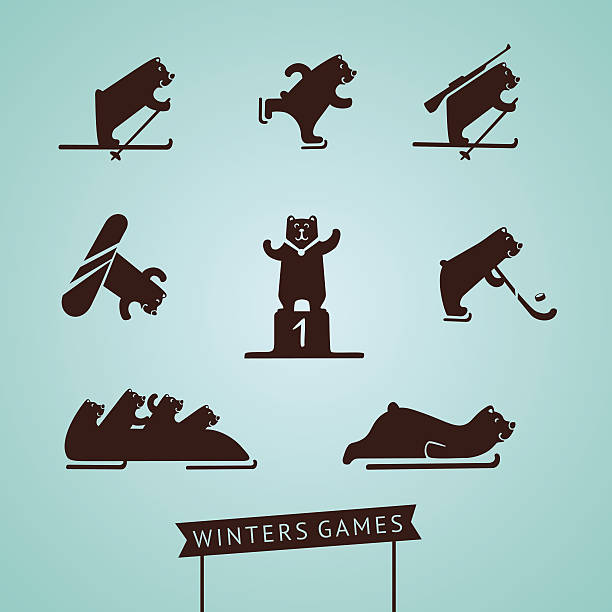 winter games - winter olympic games stock-grafiken, -clipart, -cartoons und -symbole