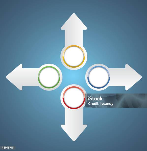 Four Direction Arrows Stock Illustration - Download Image Now - Abstract, Aiming, Arrow Symbol