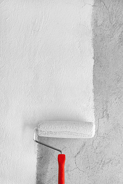 istock Painting by Roller with White Latex 469181143