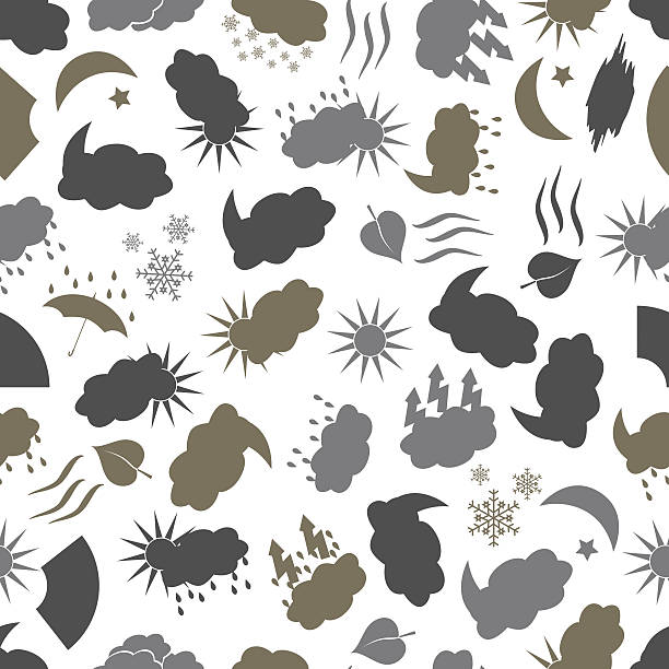 wetter-icons in farbe muster eps10 - seamless pattern meteorology snowflake stock-grafiken, -clipart, -cartoons und -symbole