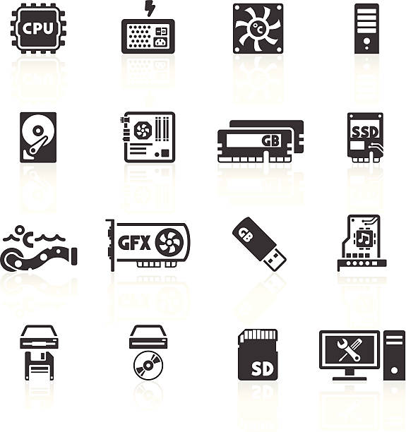 Computer Components Icons Computer Components Icons. Layered & grouped for ease of use. Includes EPS 8, EPS 10 and high resolution JPEG & PNG files. spatholobus suberectus dunn stock illustrations