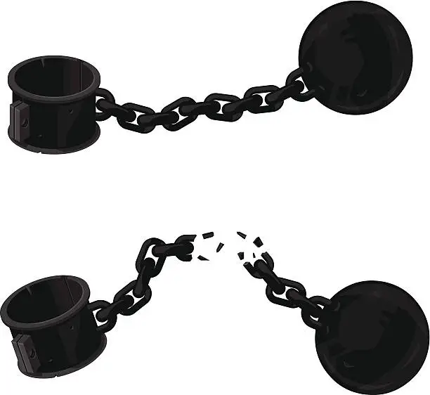 Vector illustration of Ball And Chain