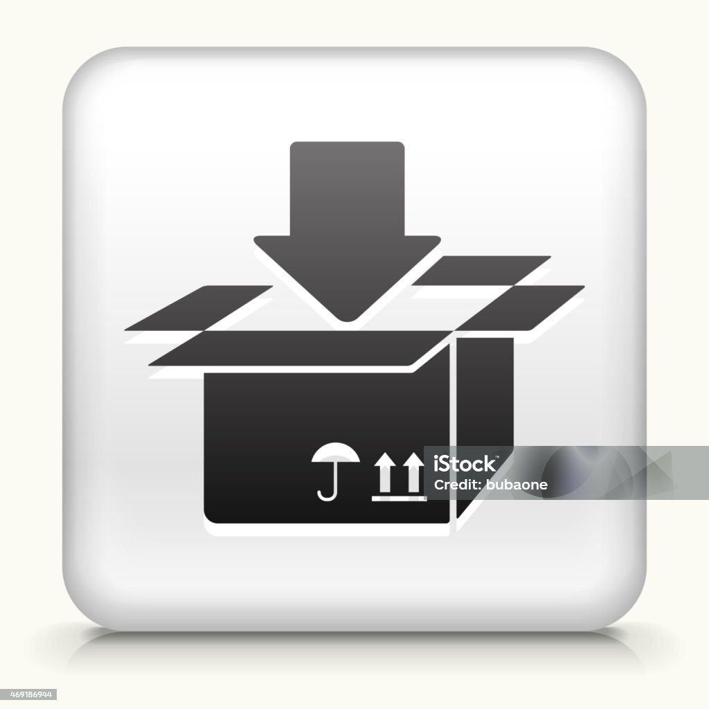 Royalty free vector icon button with Box Input Icon Royalty free vector icon. The black interface icon is on a simple white Background. Button has a bevel effect and a light shadow. 100% royalty free vector file and can be easily modified, icon download comes with vector graphic and jpg file. White Square Button with Box Input Icon 2015 stock vector