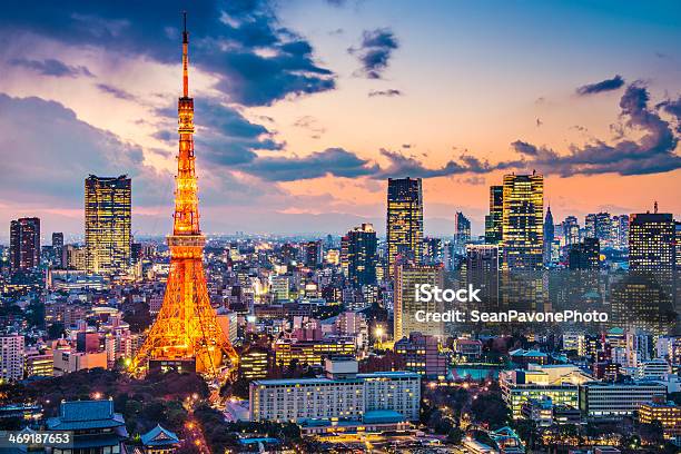 Tokyo Cityscape Stock Photo - Download Image Now - Tokyo - Japan, Japan, Tokyo Tower - Minato