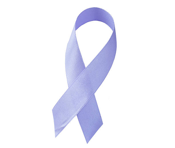 istock Awareness  periwinkle ribbon isolated on white background 469188084