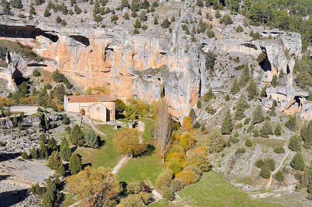 istock Lobos river canyon and chapel of San Bartolome, Soria (Spain) 469191078