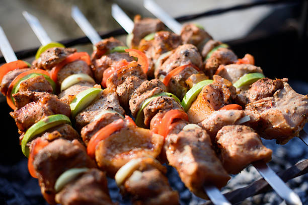 istock Shish kebabs on skewers 469191594
