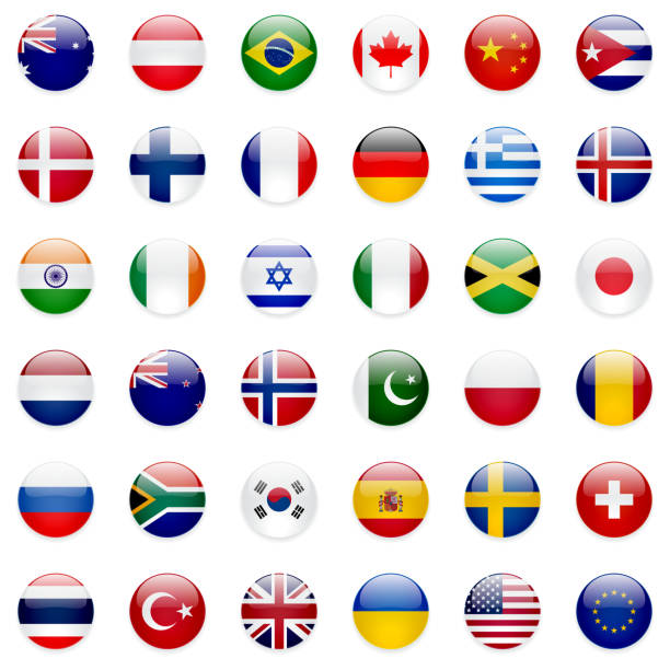 welt flags icon set - flag countries symbol scandinavian stock-grafiken, -clipart, -cartoons und -symbole