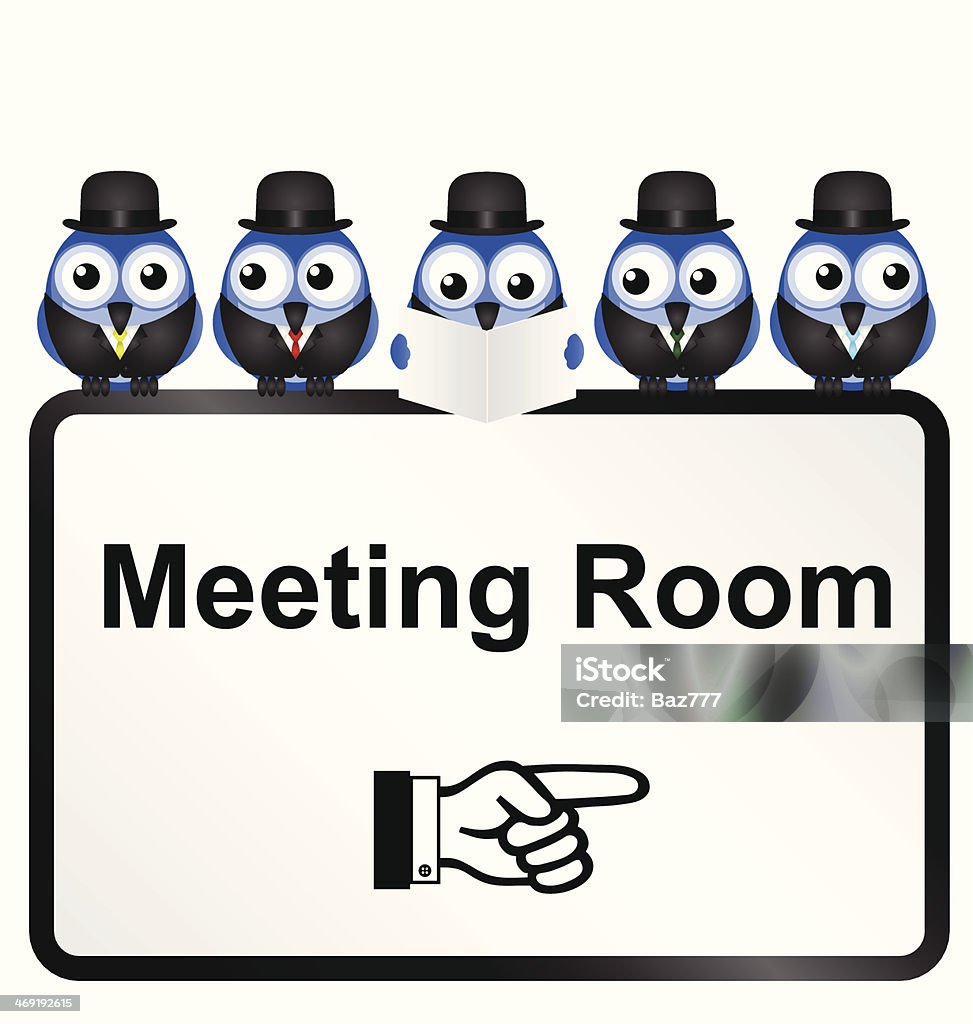 Meeting Room Comical Meeting Room Sign isolated on white background Adult stock vector